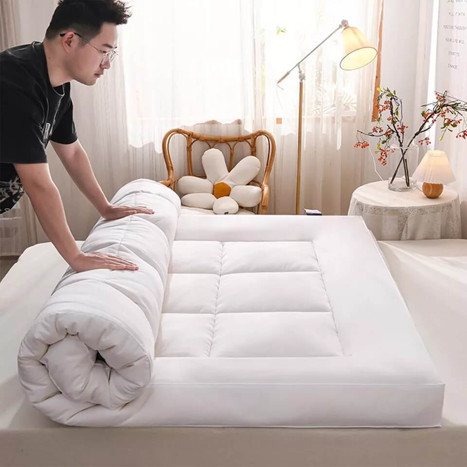 4" Microfiber Mattress Topper 10cm Deep Bed Sleep Pad