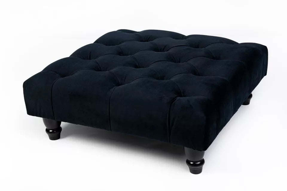 Square Upholstered Chesterfield Footstool Coffee Table Foot Stool Pouffe Seat