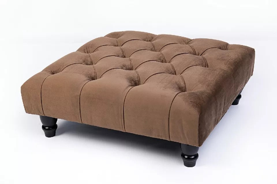 Square Upholstered Chesterfield Footstool Coffee Table Foot Stool Pouffe Seat