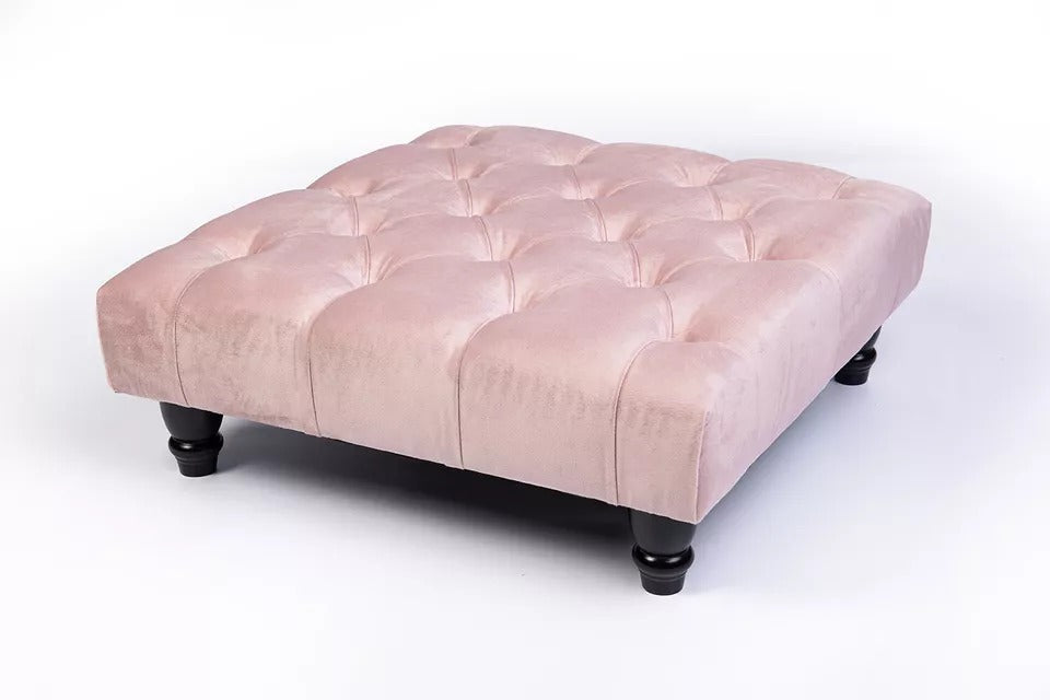 Square Upholstered Chesterfield Footstool Coffee Table Foot Stool Pouffe Seat