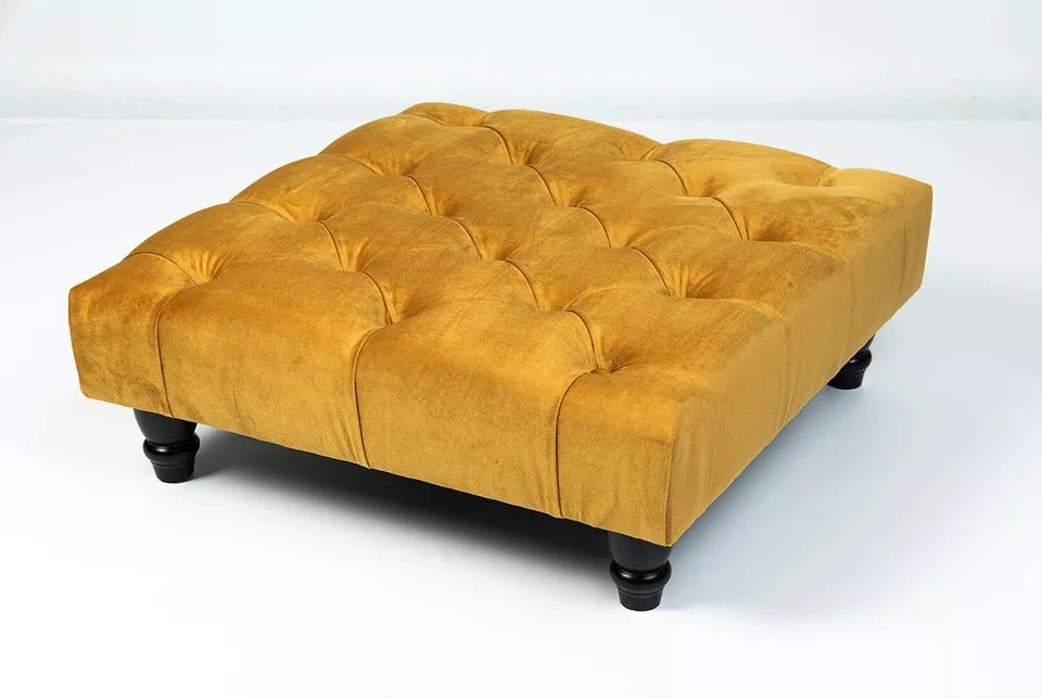 Square Upholstered Chesterfield Footstool Coffee Table Foot Stool Pouffe Seat