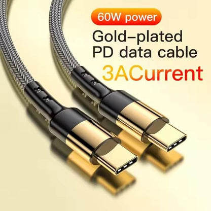 60W Type C to C Super Fast Mobile and Laptop CHarging Wire Data Trasfer Cable