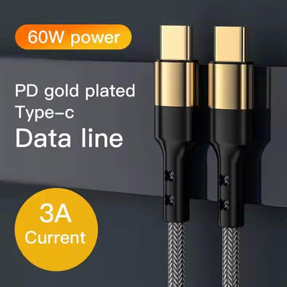 60W Type C to C Super Fast Mobile and Laptop CHarging Wire Data Trasfer Cable