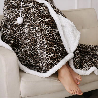 MMWZ Fashion Hooded Snuggle Blanket Fleece Sherpa Warm Wearable Hoodie Double Throw